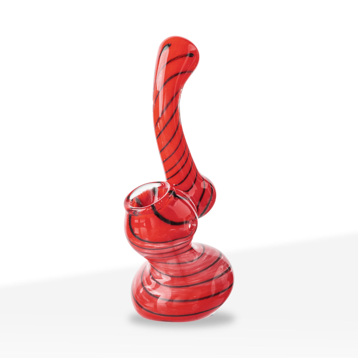 Bubbler | X-Mini Frit Striped Bubbler | 3" - Glass - Assorted Colors - Biohazard Inc