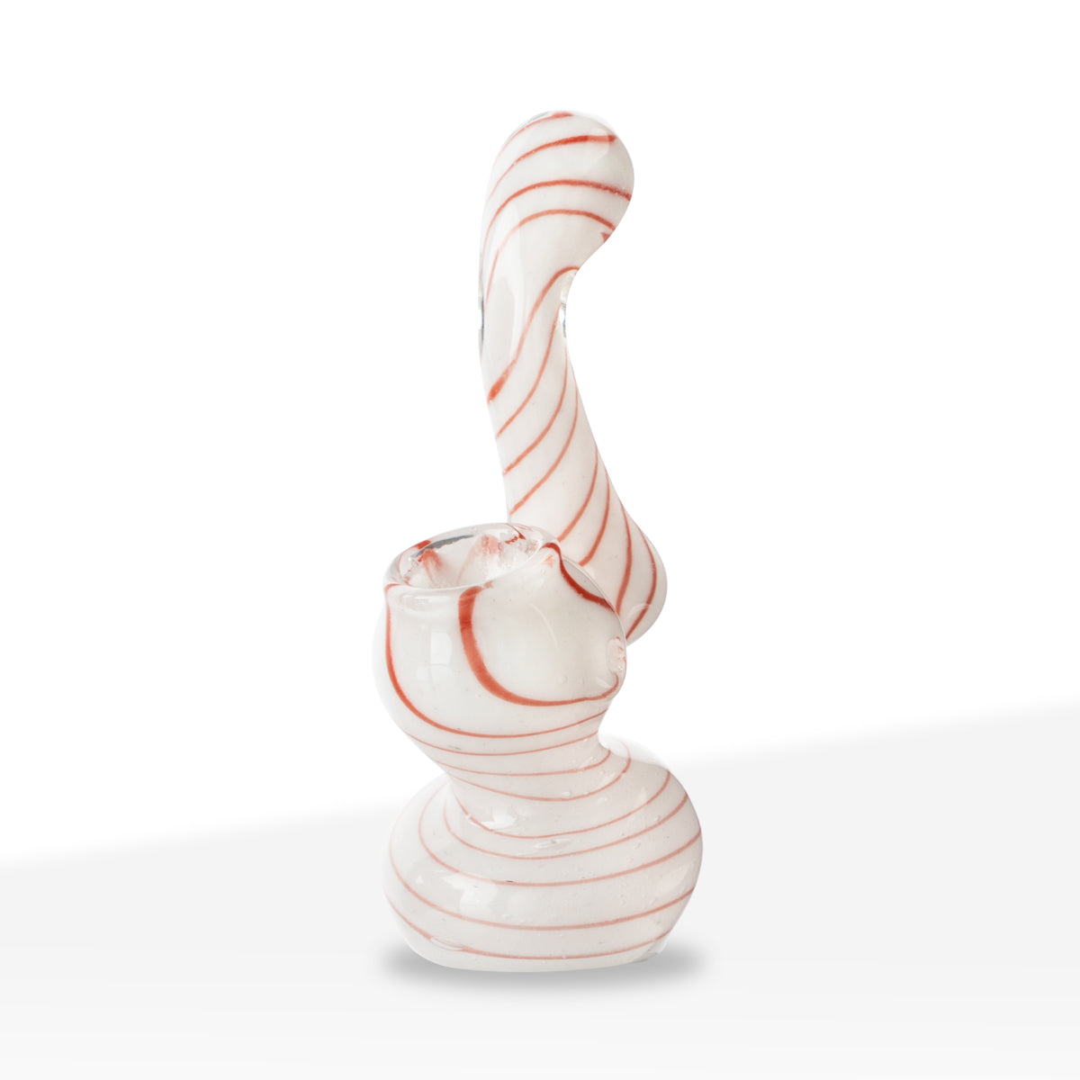 Bubbler | X-Mini Frit Striped Bubbler | 3" - Glass - Assorted Colors - Biohazard Inc