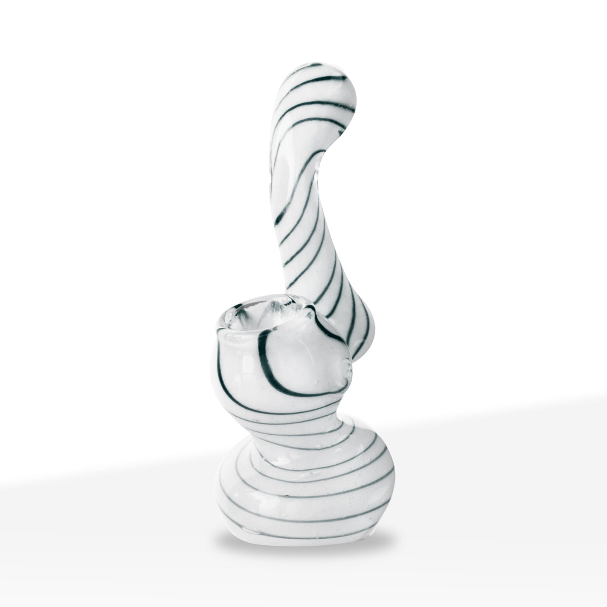 Bubbler | X-Mini Frit Striped Bubbler | 3" - Glass - Assorted Colors - Biohazard Inc