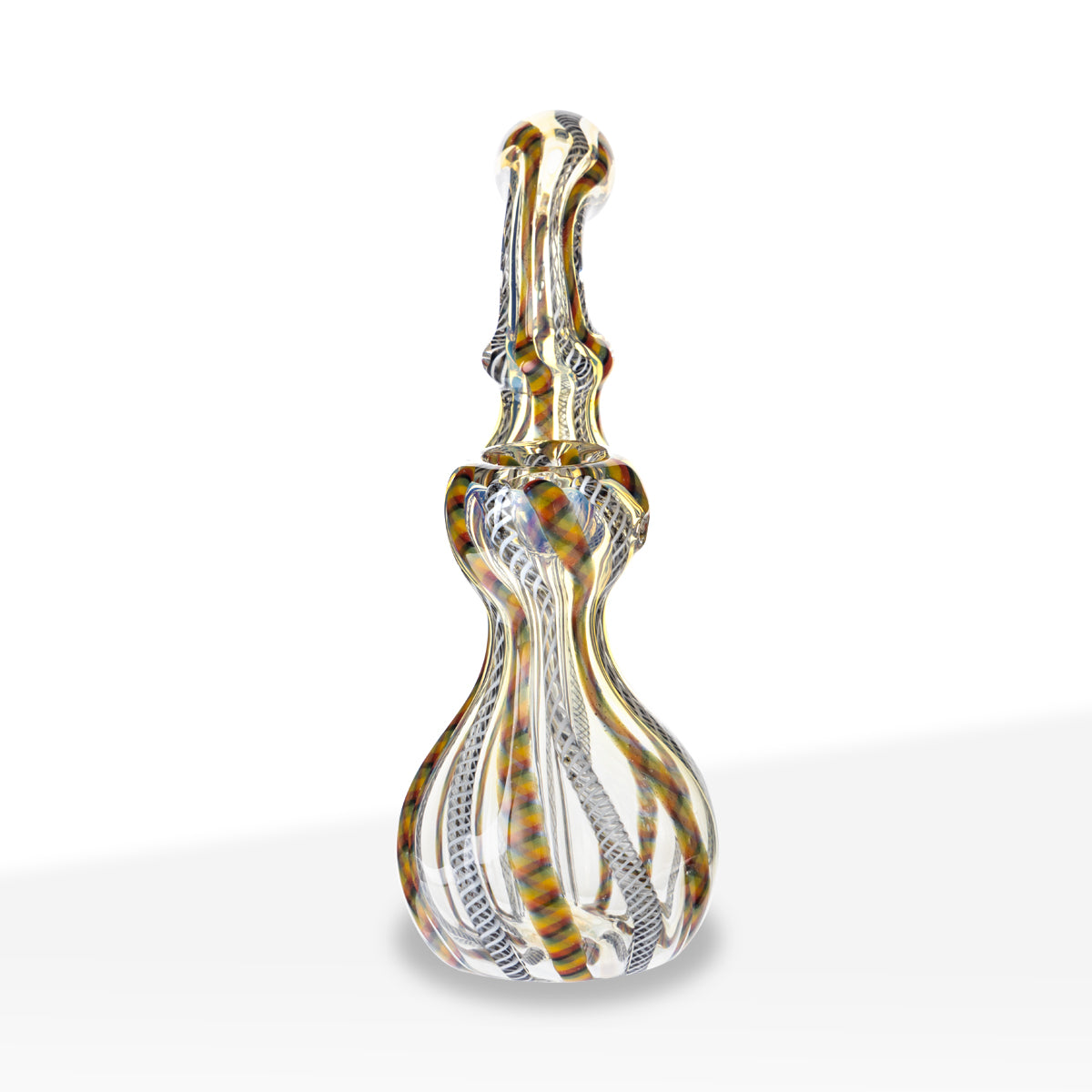 Bubbler | Small Single Diffused Fumed | 4-6" - Assorted Colors - Biohazard Inc - Rasta and Black Stripes