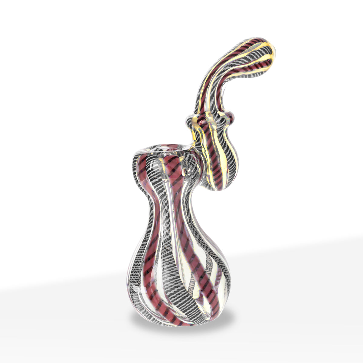 Bubbler | Small Single Diffused Fumed | 4-6" - Assorted Colors - Biohazard Inc - Red / Black and Black / White Stripes