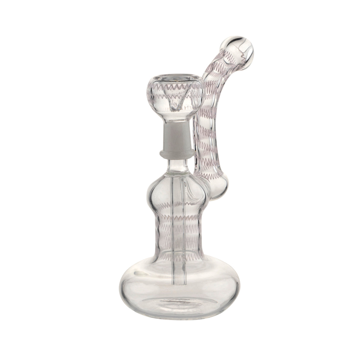 Bubbler | Zig Zag Glass Bubbler | 7" - Assorted Colors