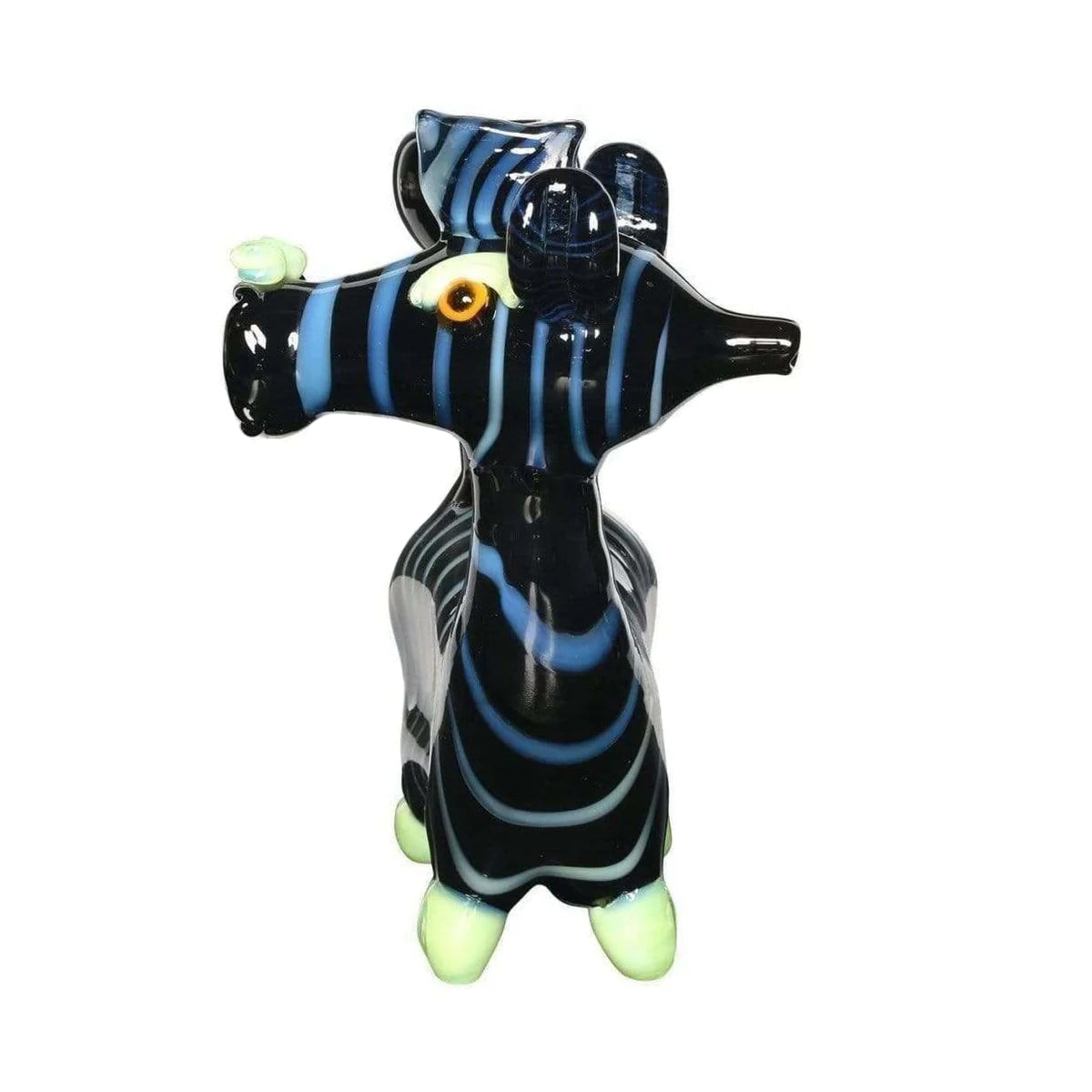 Novelty | Zebra Stripes with Slyme Water Pipe | 6" - 14mm - Black