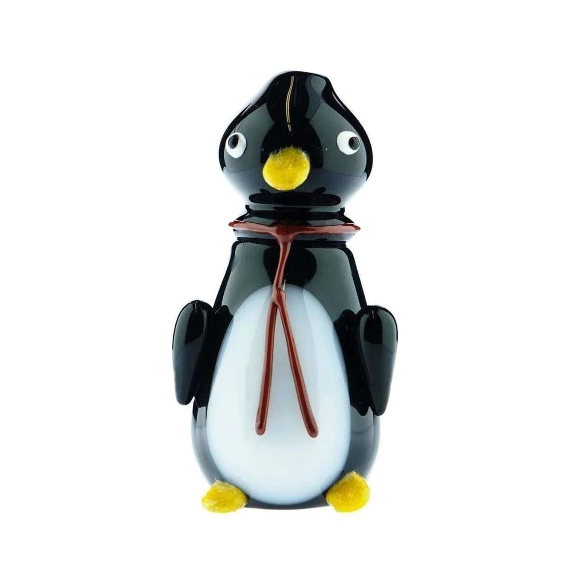 Novelty | Penguin Glass Hand Pipe | 4.5" - Glass - Black & White