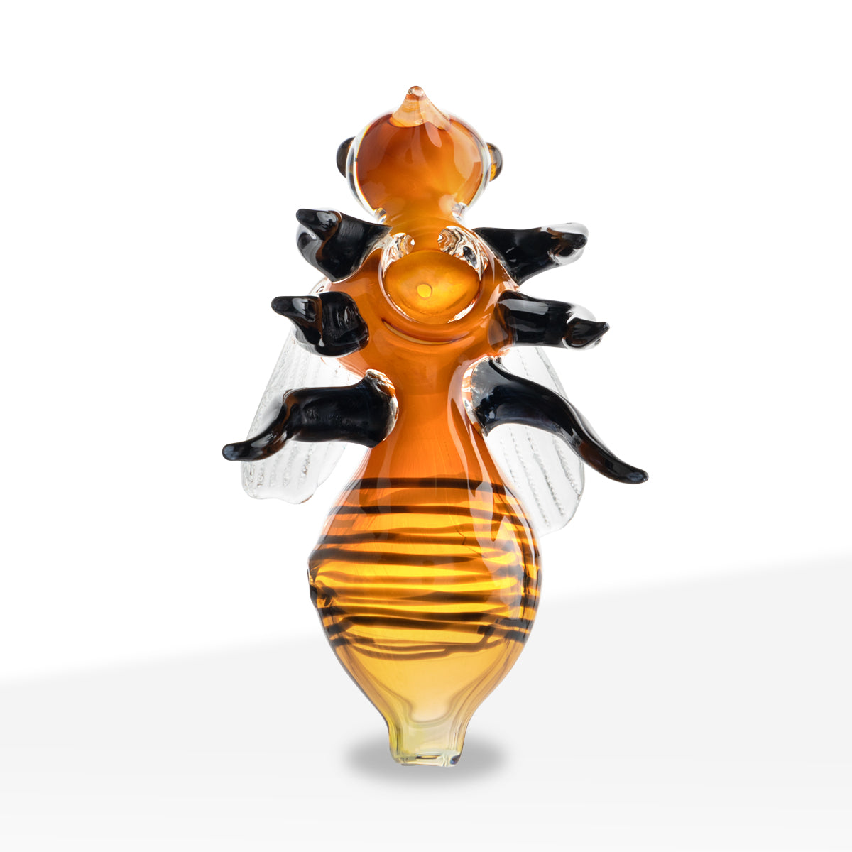 Novelty | Honey Bee Hand Pipe | 5" - Glass - Amber