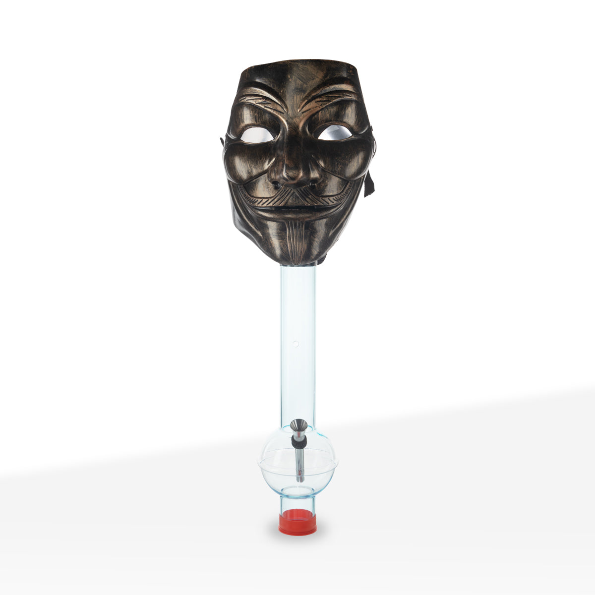 Gas Mask | Guy Fawkes Bronze Mask Water Pipe | 12" - Acrylic - Assorted Colors