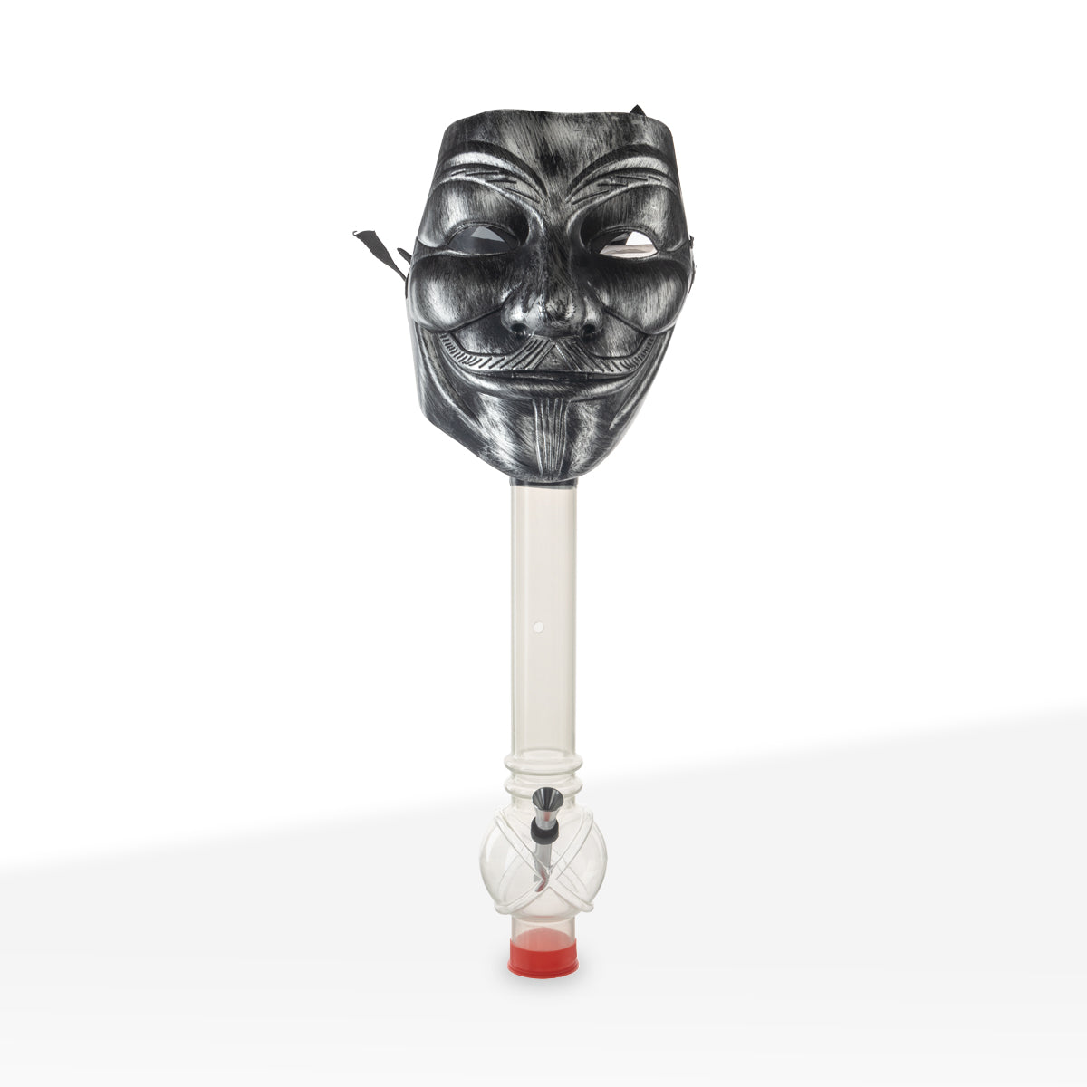 Gas Mask | Guy Fawkes Silver Mask Water Pipe | 12" - Acrylic - Assorted Colors