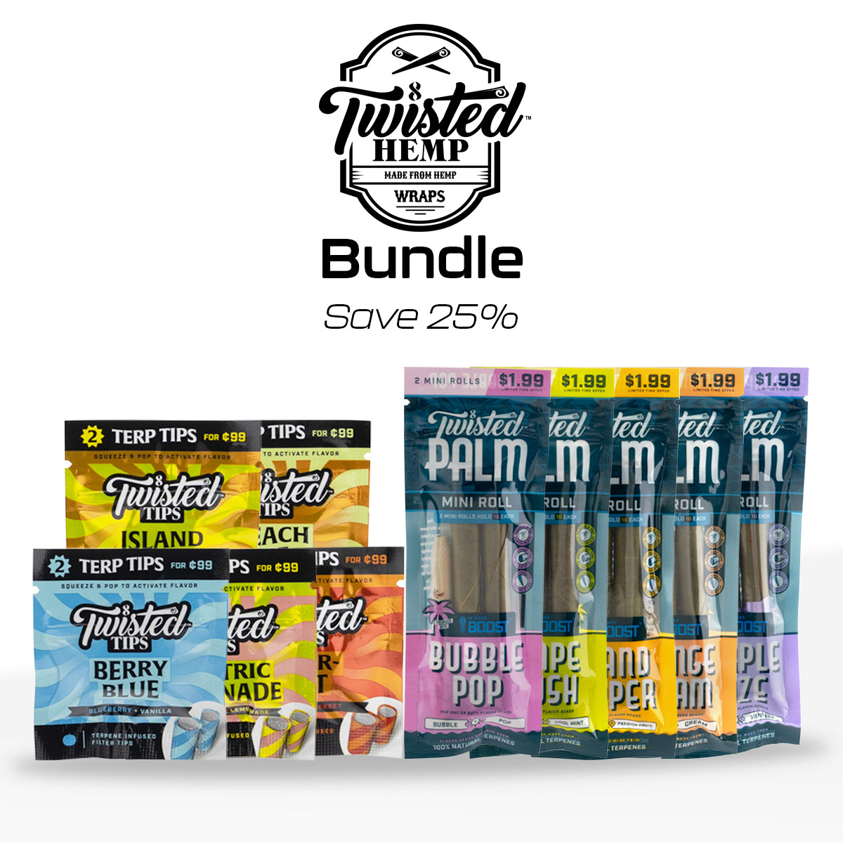 Twisted Hemp | Palm Rolls and Tips Bundle