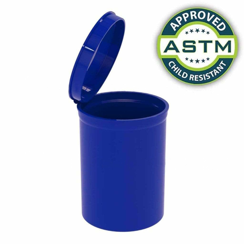 Opaque Blue Pop Top Bottles | 13 Dram - 2 Grams - 315 Count | ASTM Certified Child Resistant