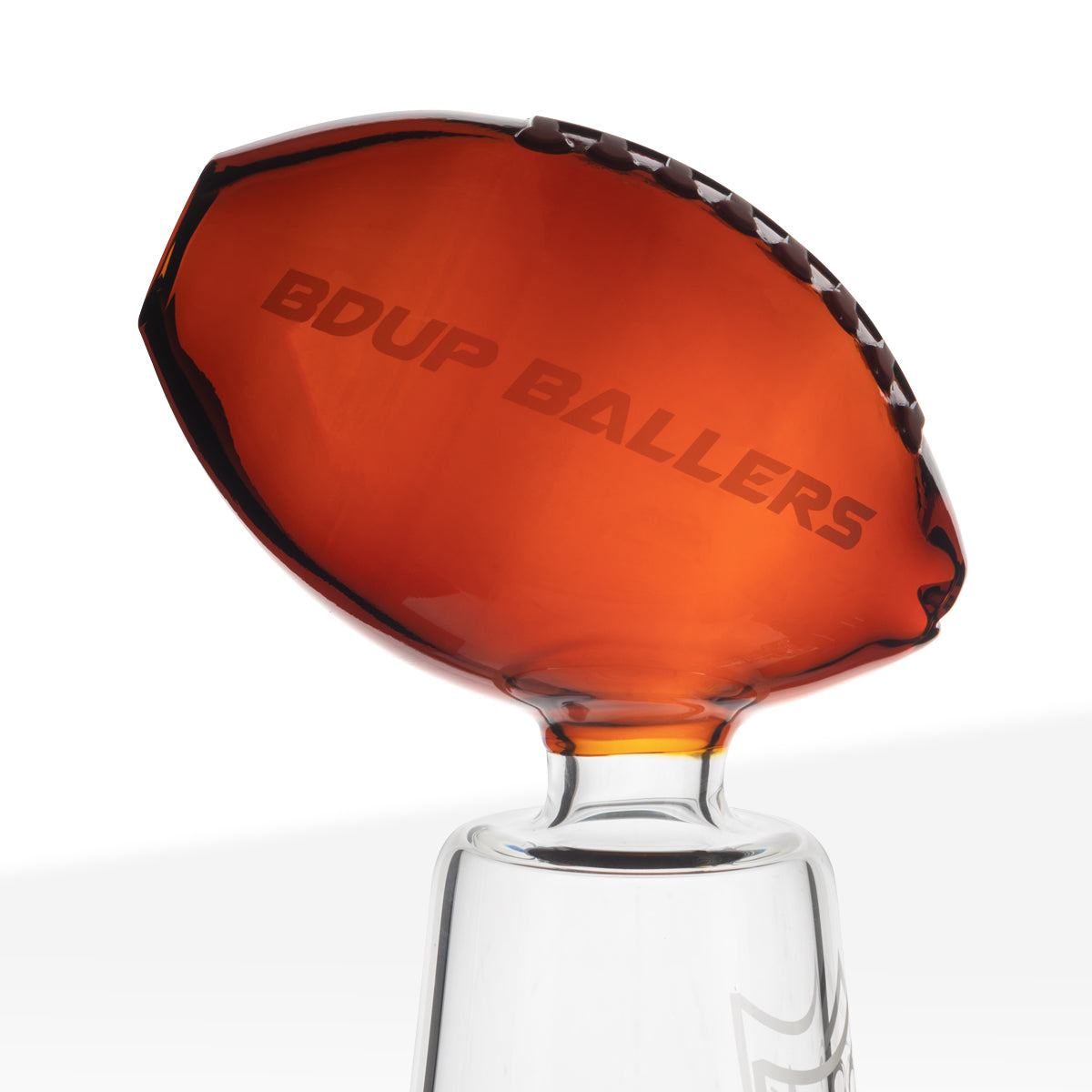 Custom BIO Glass | Football Trophy Water Pipe | 16" - 14mm - Amber