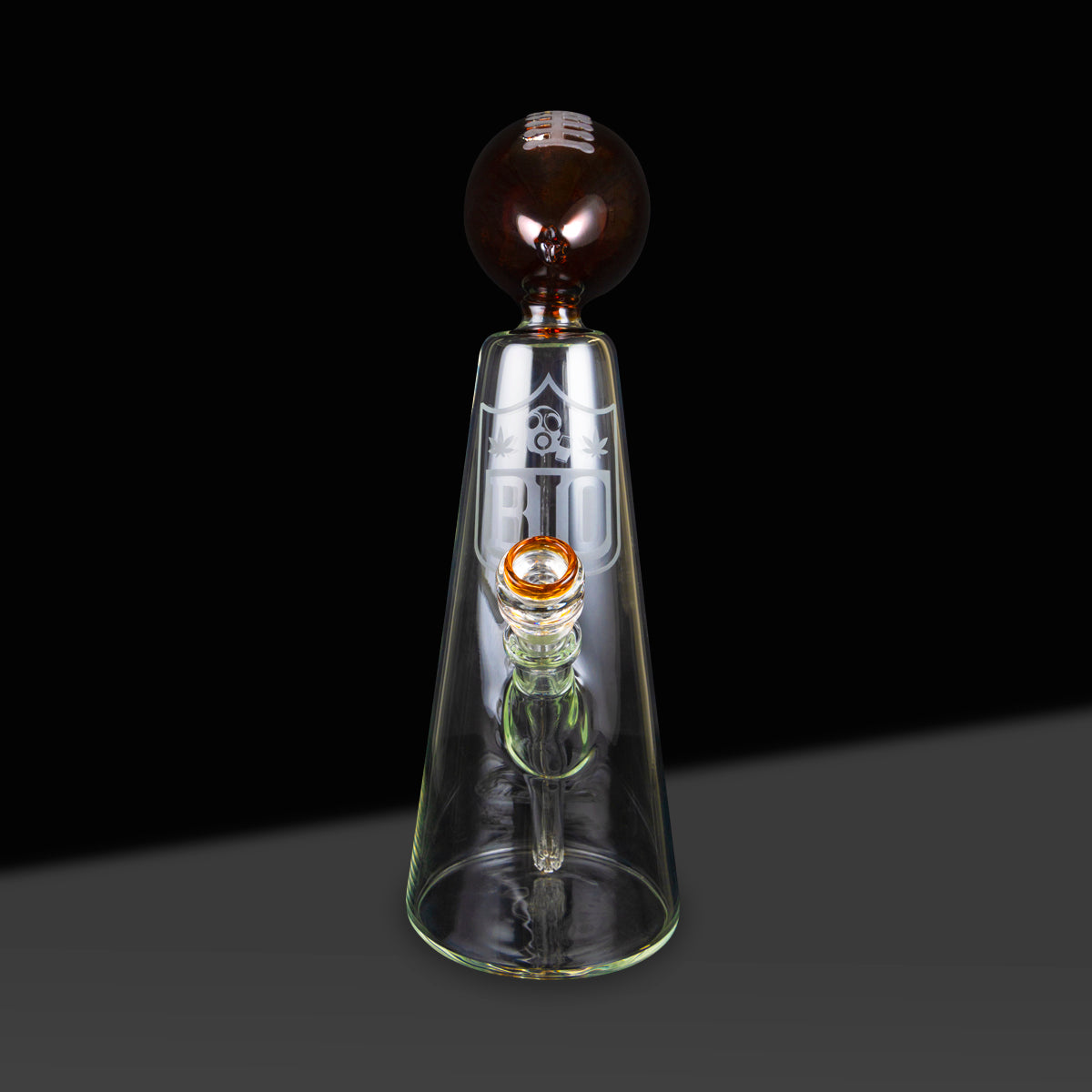 Custom BIO Glass | Football Trophy Water Pipe | 16" - 14mm - Amber