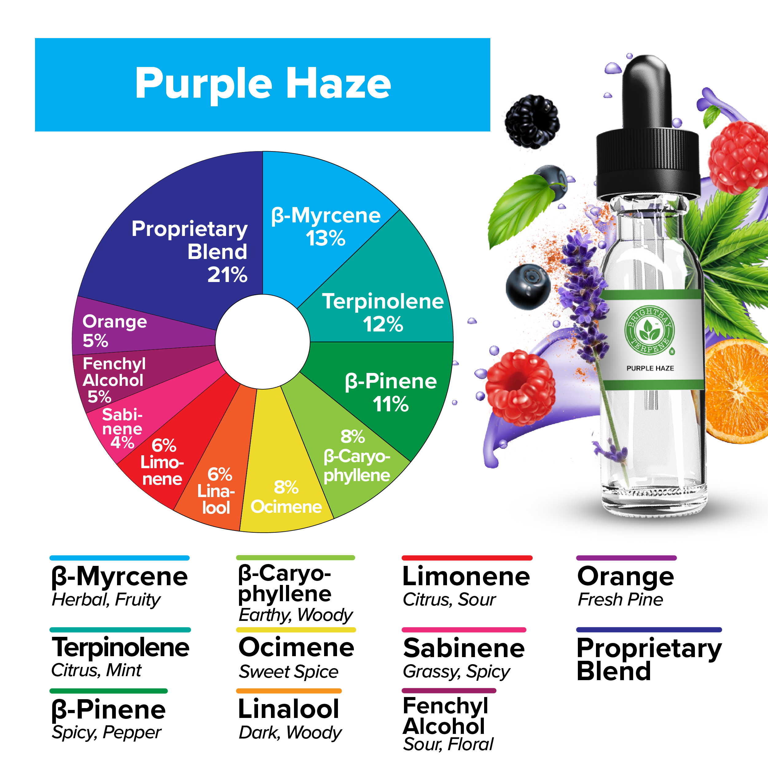 BrightBay Terpenes | Purple Haze | Sativa - Various Sizes - Biohazard Inc