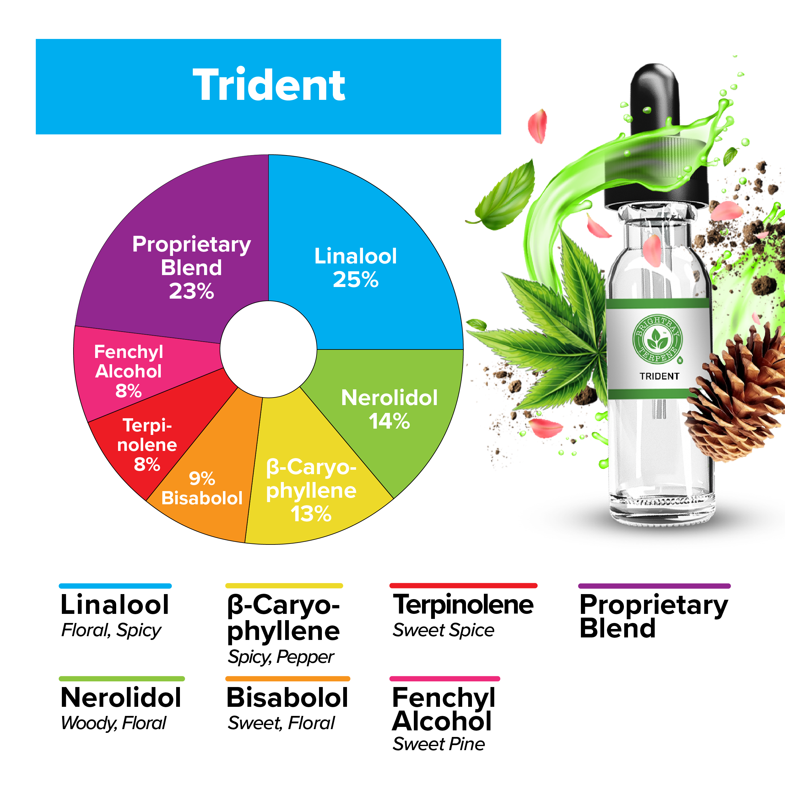 BrightBay Terpenes | Trident | Hybrid - Various Sizes - Biohazard Inc