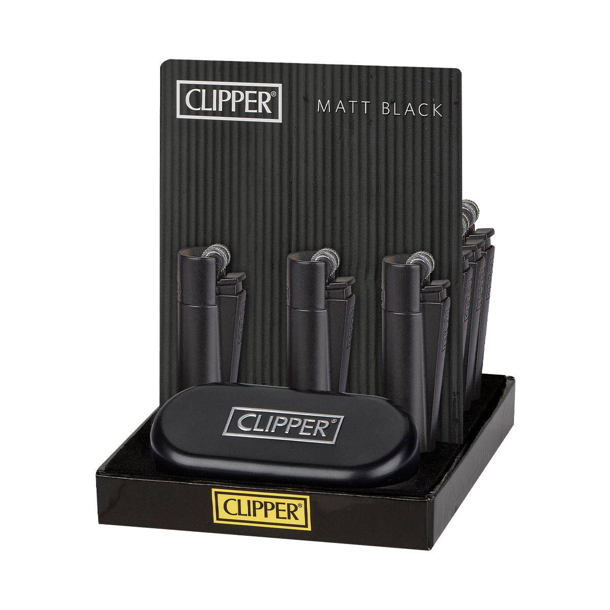 Clipper® Lighters | Metal Series - Matte Black | 12 Count