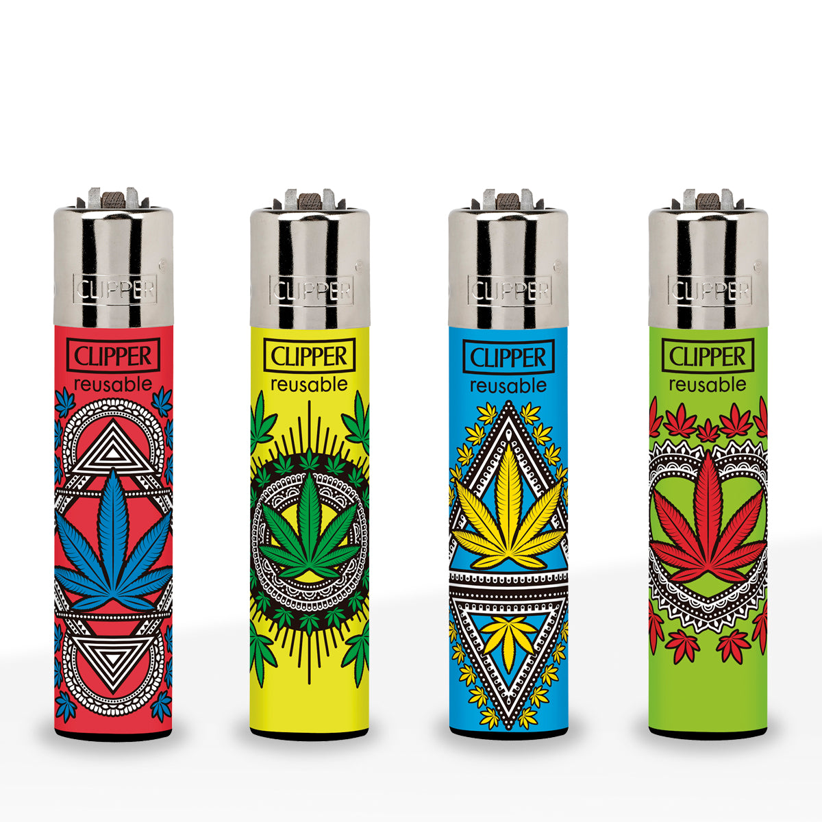 Clipper® | 'Retail Display' Fractal Leaves Lighters | 48 Count