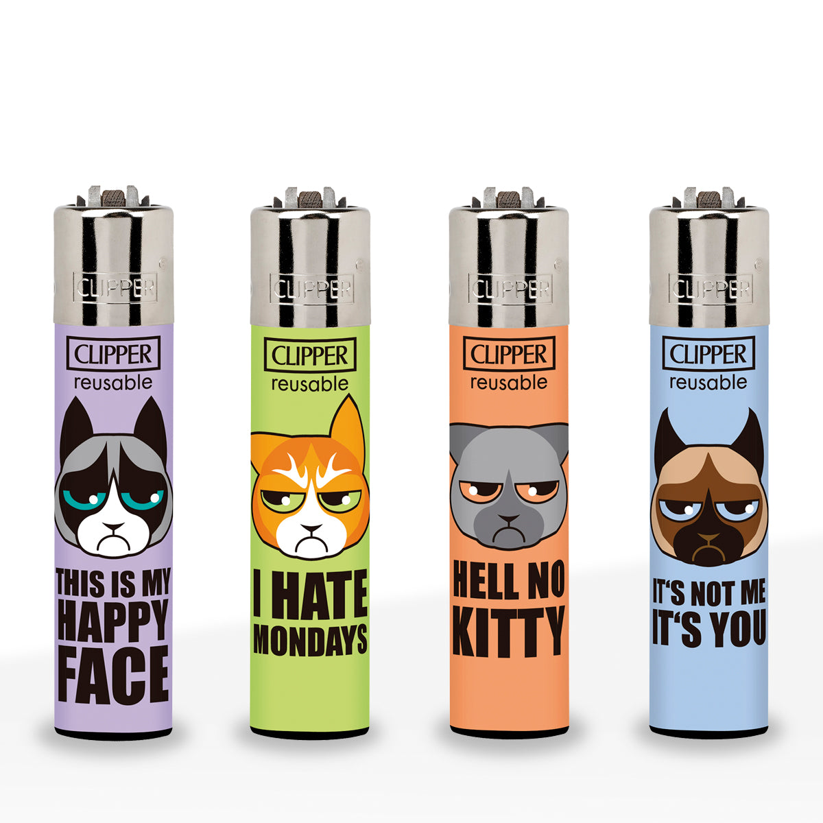 Clipper® | 'Retail Display' Grumpy Cats Lighters | 48 Count