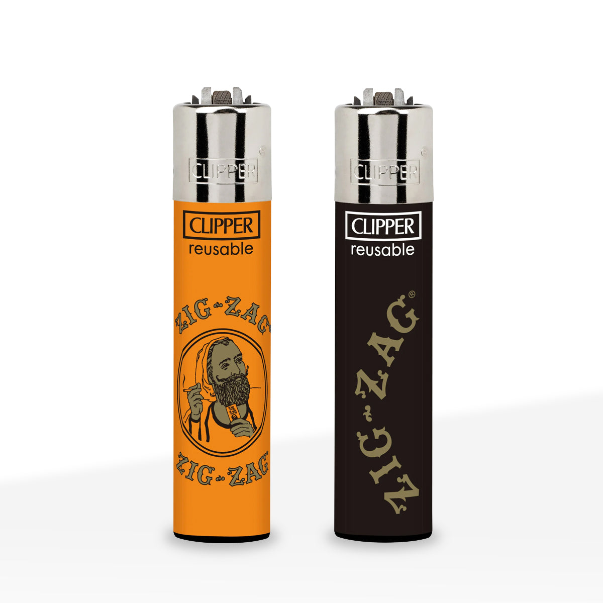Clipper® Lighters | Zig-Zag Collection - Black & Orange | 48 Count