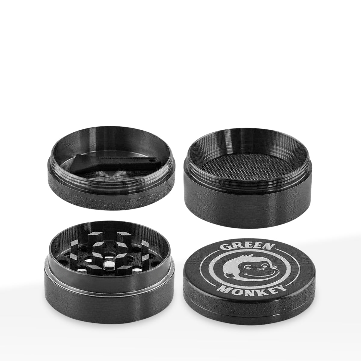 Green Monkey Herb Grinder | 4 Piece Capuchin Magnetic | 1.5" / 40mm - Zinc