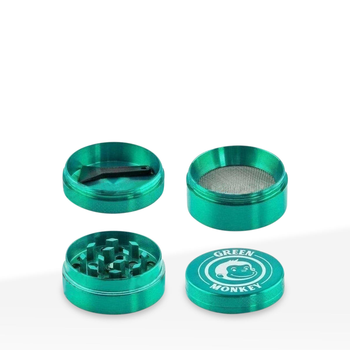 Green Monkey Herb Grinder | 4 Piece Capuchin Magnetic | 1.5" / 40mm - Zinc