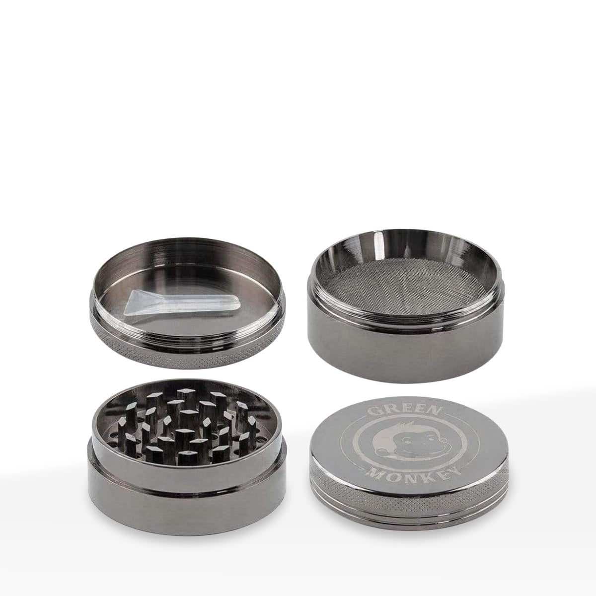 Green Monkey Herb Grinder | 4 Piece Capuchin Magnetic | 2" / 50mm - Zinc