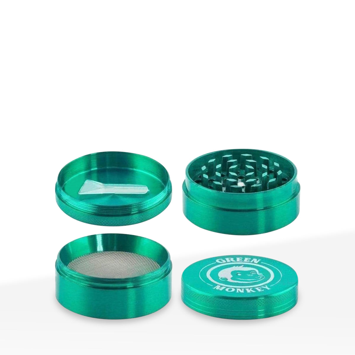 Green Monkey Herb Grinder | 4 Piece Capuchin Magnetic | 2" / 50mm - Zinc