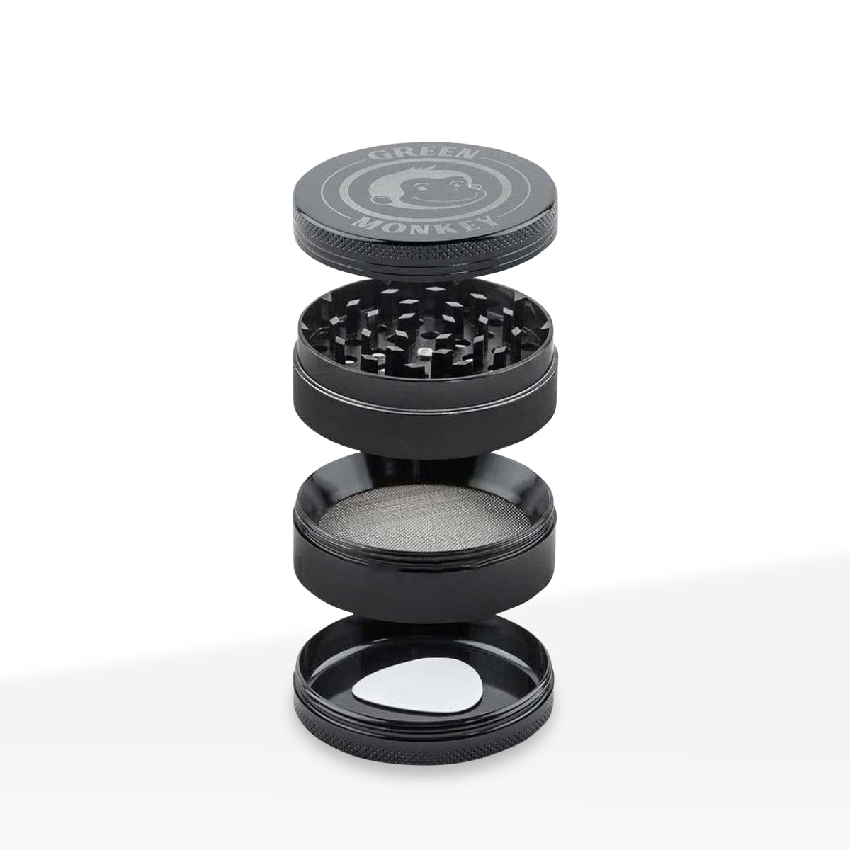 Green Monkey Herb Grinder | 4 Piece Capuchin Magnetic | 2.5" / 63mm - Zinc