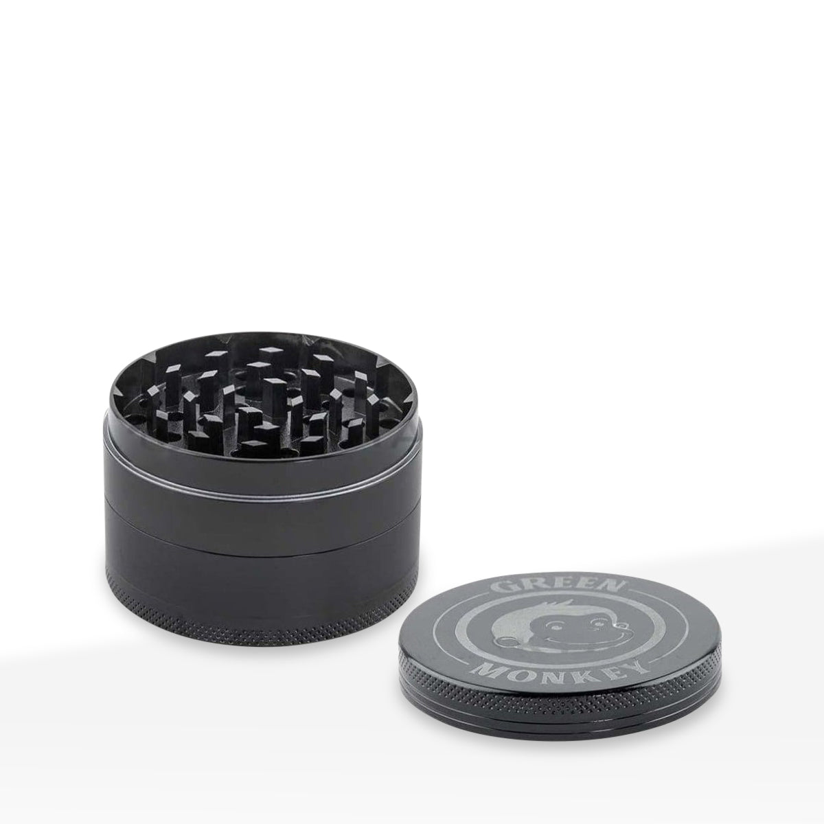 Green Monkey Herb Grinder | 4 Piece Capuchin Magnetic | 2.5" / 63mm - Zinc