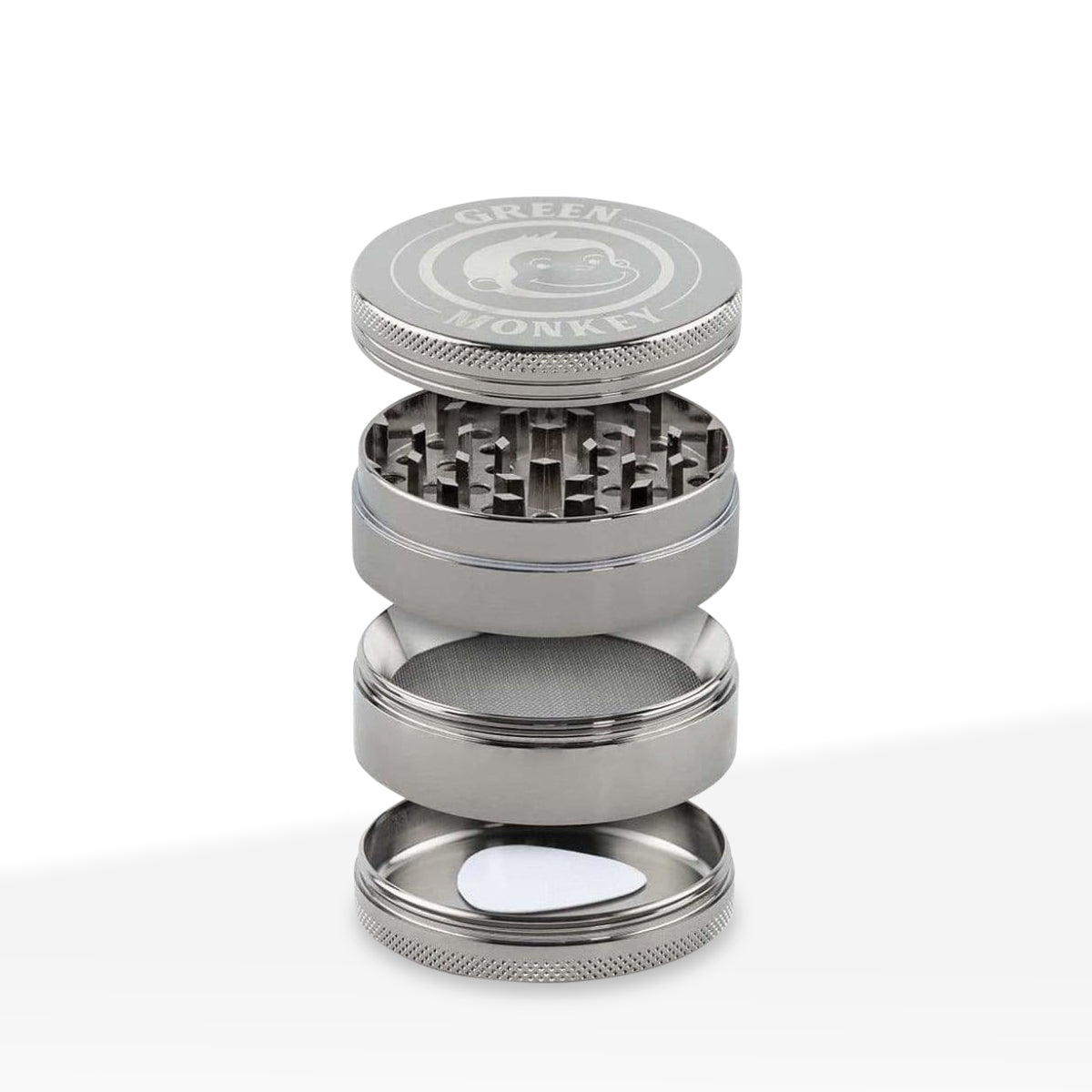 Green Monkey Herb Grinder | 4 Piece Capuchin Magnetic | 2.5" / 63mm - Zinc