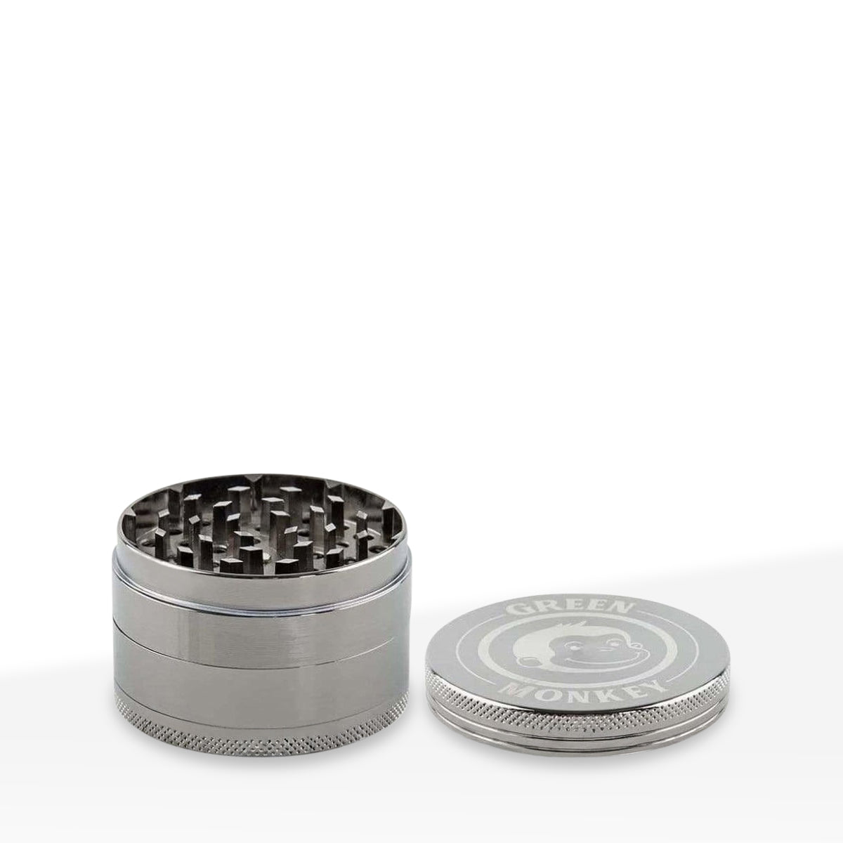 Green Monkey Herb Grinder | 4 Piece Capuchin Magnetic | 2.5" / 63mm - Zinc