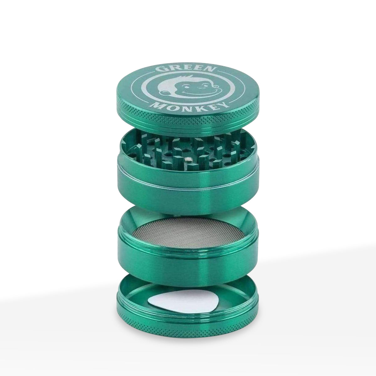 Green Monkey Herb Grinder | 4 Piece Capuchin Magnetic | 2.5" / 63mm - Zinc