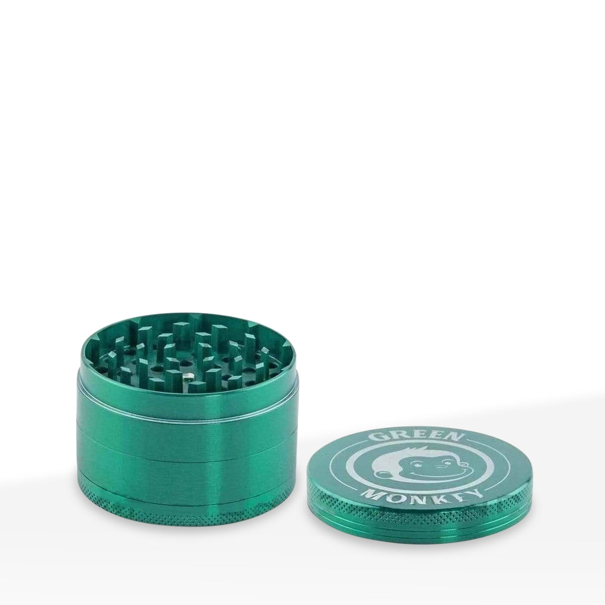 Green Monkey Herb Grinder | 4 Piece Capuchin Magnetic | 2.5" / 63mm - Zinc