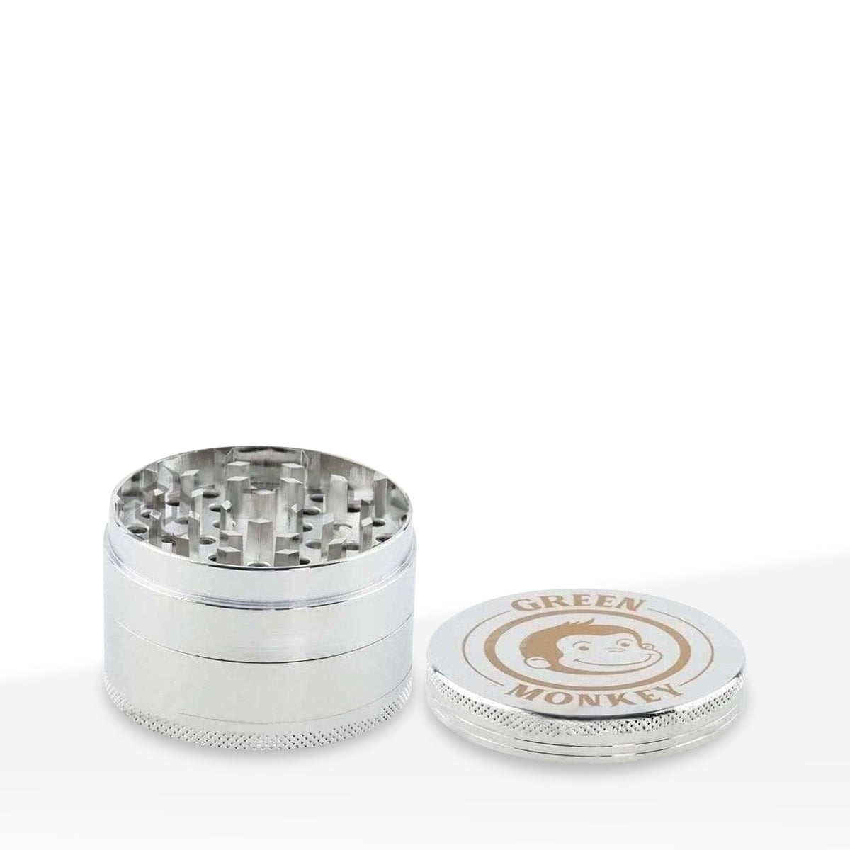 Green Monkey Herb Grinder | 4 Piece Capuchin Magnetic | 2.5" / 63mm - Zinc