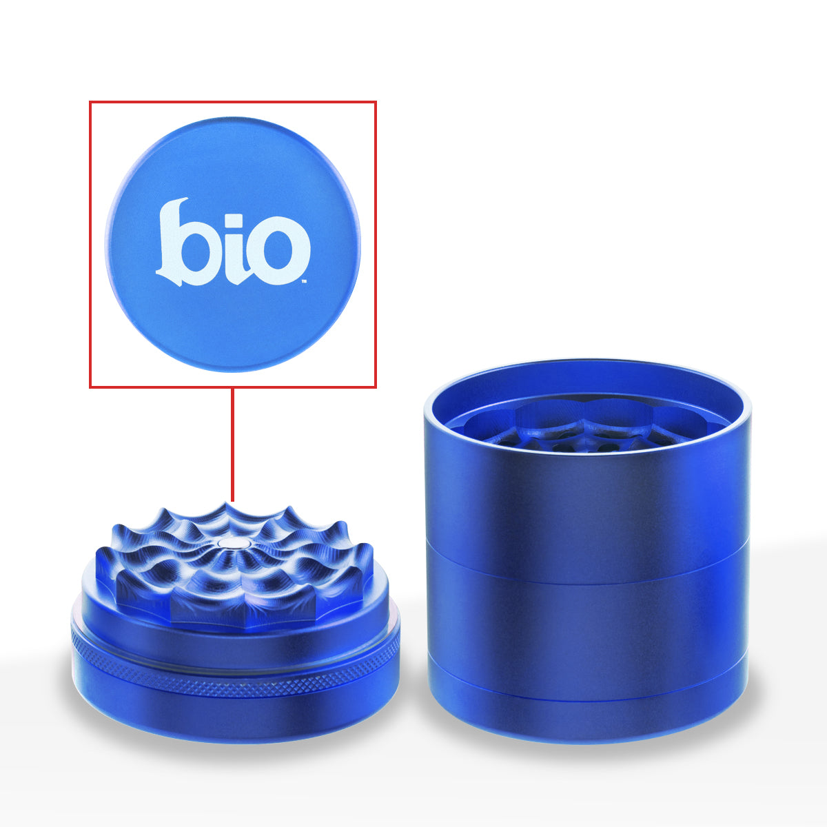 BIO Glass Herb Grinder | 5 Piece Webbed Toothless | 2.5