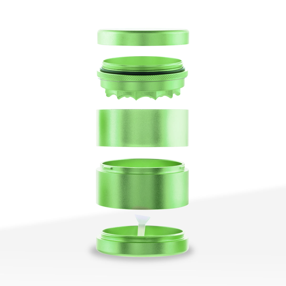 BIO Glass Herb Grinder | 5 Piece Webbed Toothless | 2.5" / 63mm - Aluminum