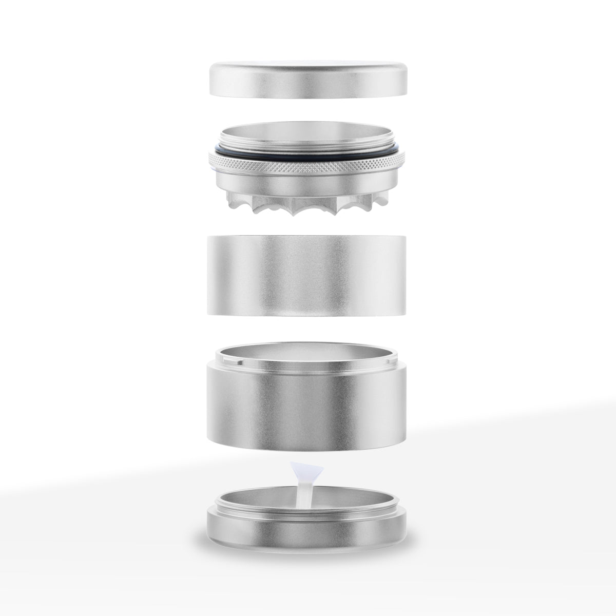 BIO Glass Herb Grinder | 5 Piece Webbed Toothless | 2.5" / 63mm - Aluminum