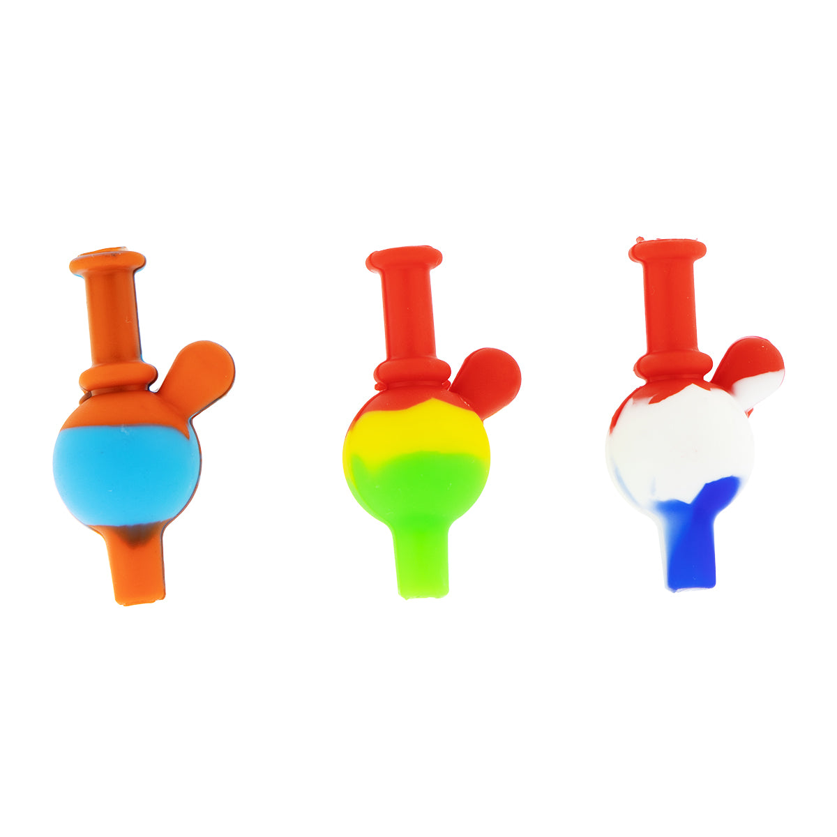 Carb Cap | Silicone Directional Bubble Carb Cap | Assorted Colors - 10 Count