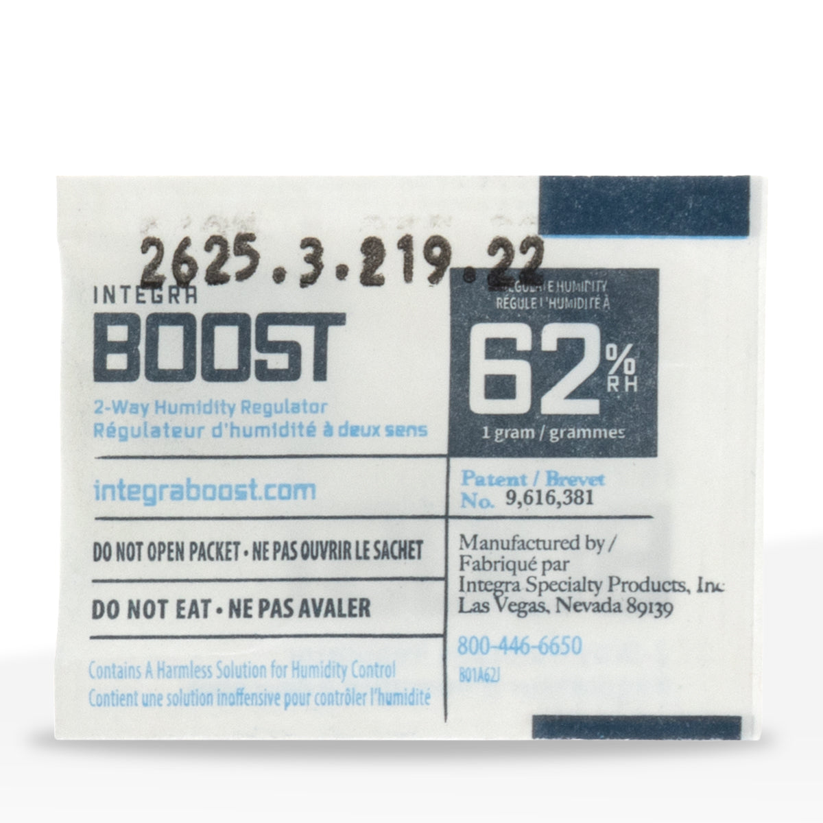 INTEGRA™ | BOOST Humidity Packs | 1 Gram - 62% - 100 Count