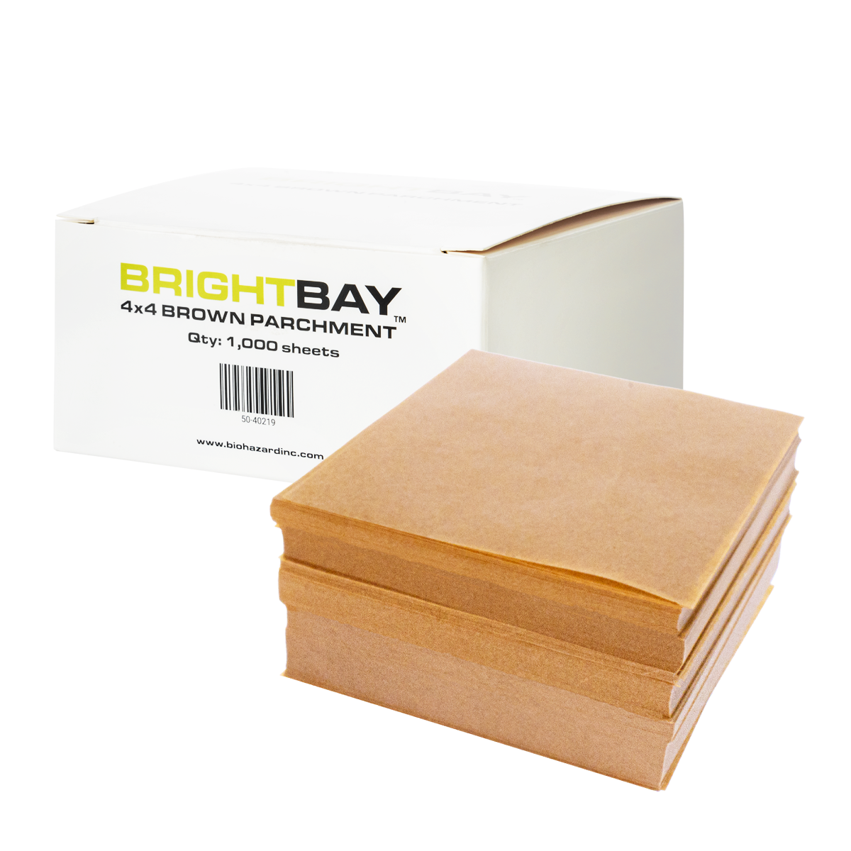 BrightBay | Brown Parchment Paper | 4" x 4" - 1000 Count - Biohazard Inc