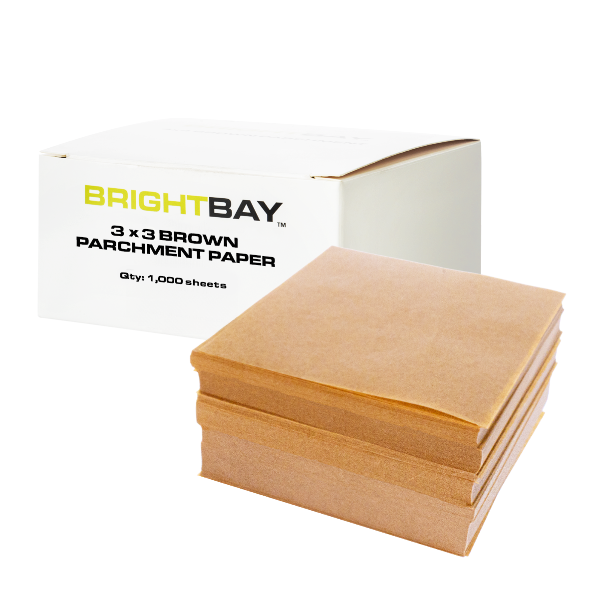 BrightBay | Brown Parchment Paper | 3" x 3" - 1,000 Count - Biohazard Inc