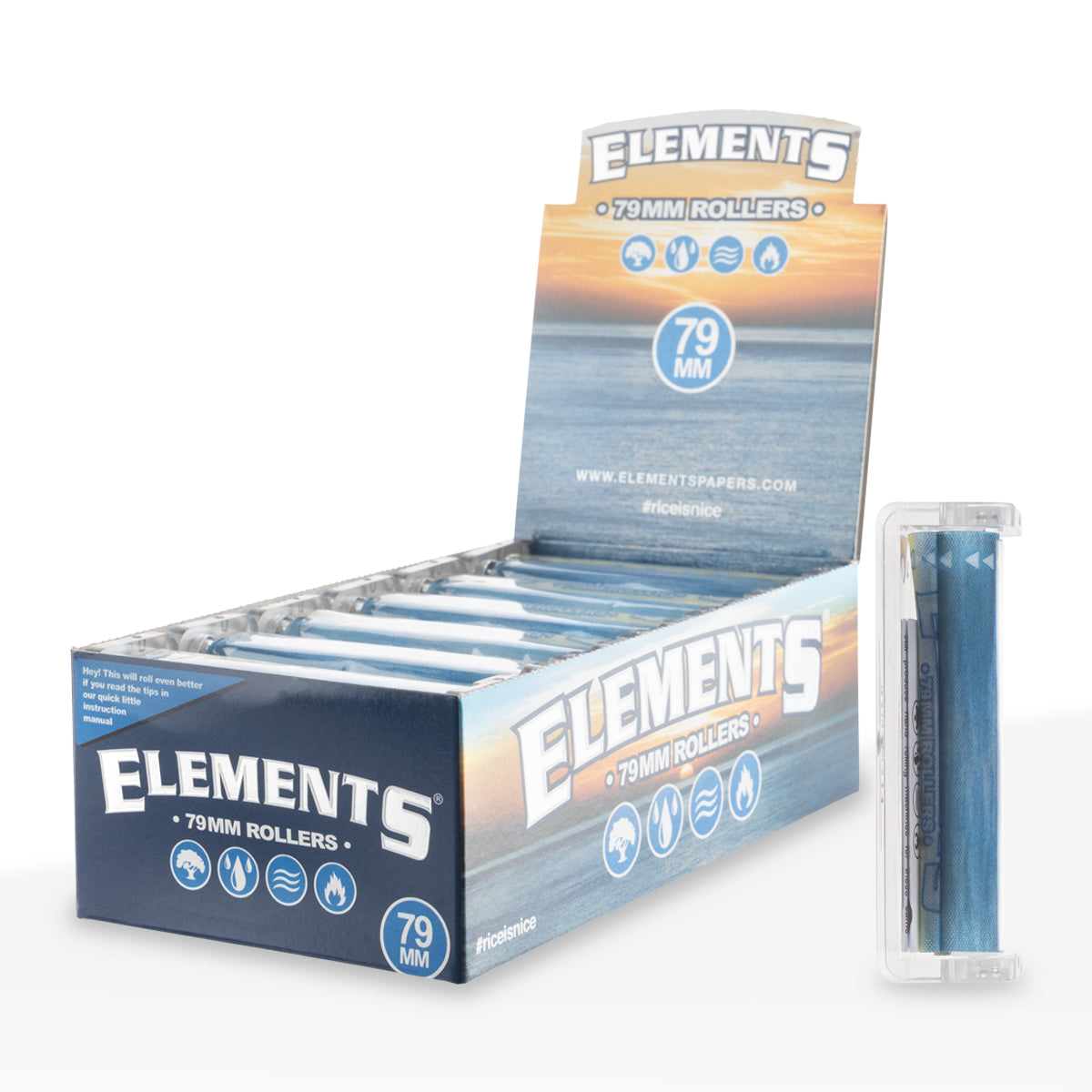 Elements® | Rolling Machine Classic 1¼ Size | 78mm - 12 Count Rolling Machine Elements