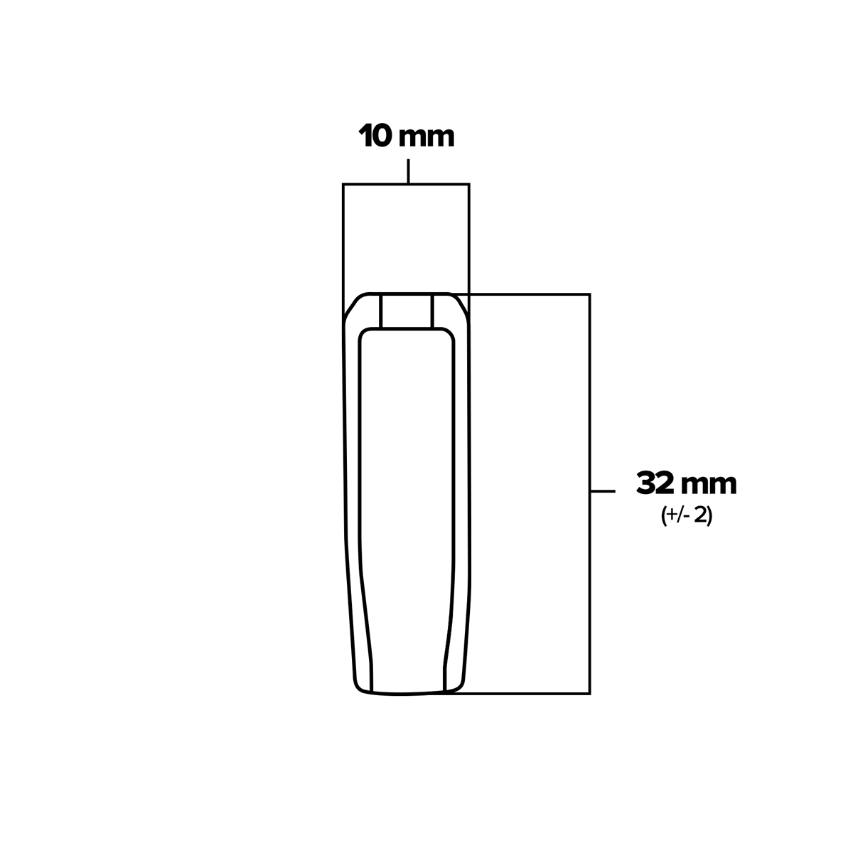 BIO Glass | 'Stiletto' Cross Top Glass Tips | Various Sizes