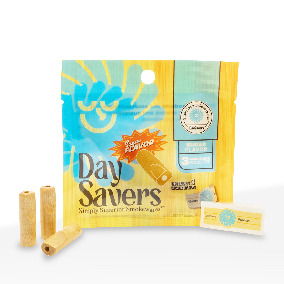 DaySavers | Filter Tips | Various Styles - 9mm - 20 Count - Biohazard Inc - Sugar Flavored Birch Wood Filter Tips