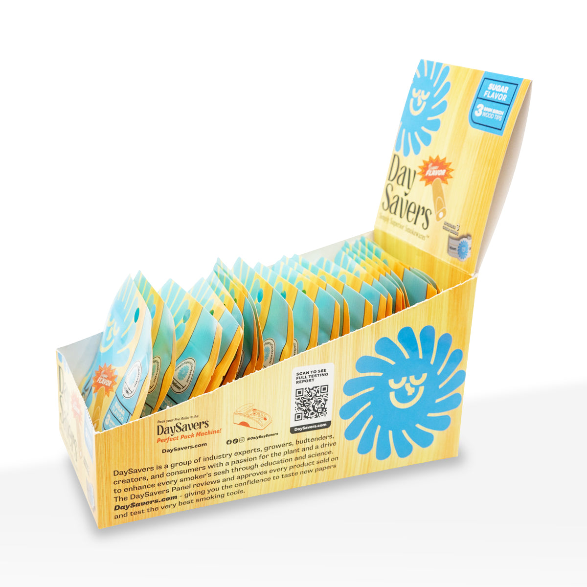 DaySavers | Filter Tips | Various Styles - 9mm - 20 Count - Biohazard Inc - Sugar Flavored Birch Wood Filter Tips