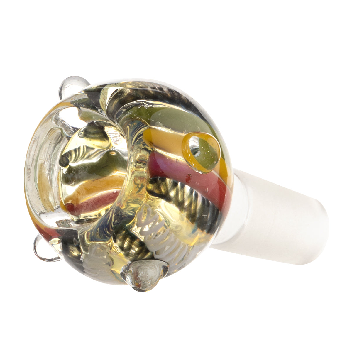 Bowl | Lattacino Rasta Stripe White Swirl Bowls | 14mm - Rasta