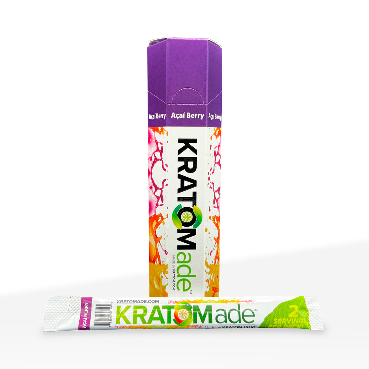 Kratom | KratomADE Flavored Powder  | 100mg - 6 count - Acai Berry