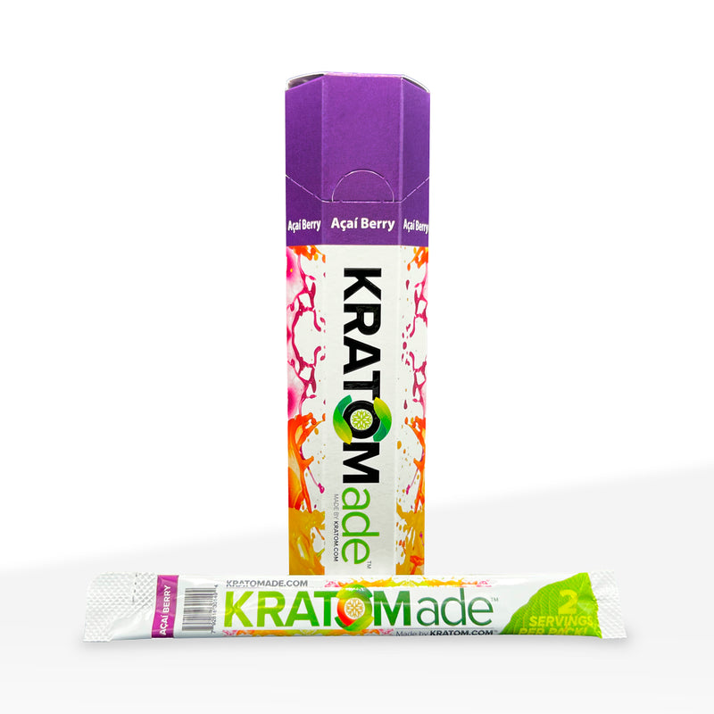 Kratom | KratomADE Flavored Powder  | 100mg - 6 count - Acai Berry