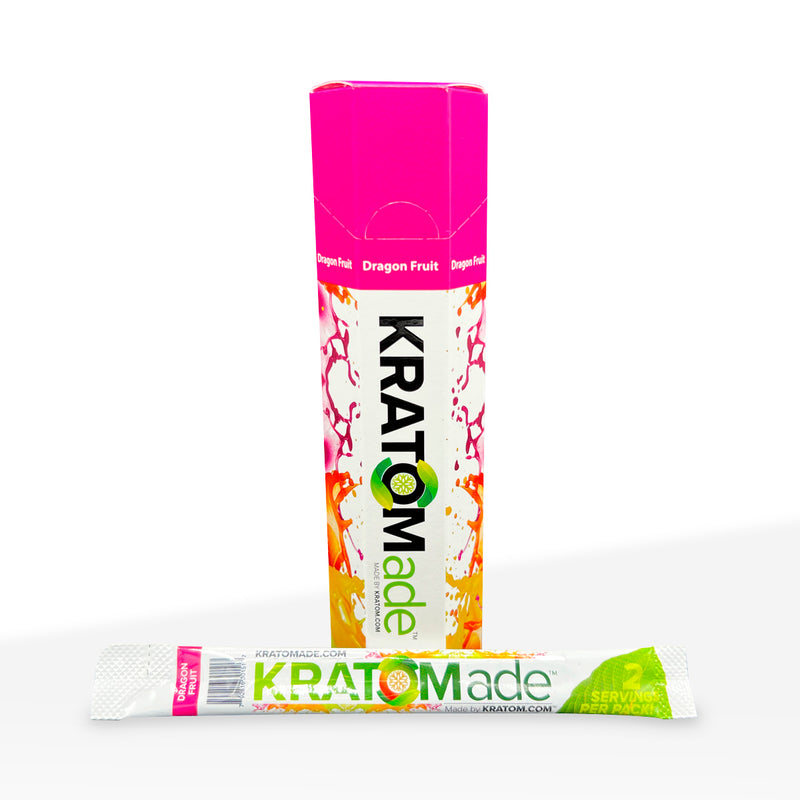 Kratom | KratomADE Flavored Powder | 100mg - 6 count - Dragon Fruit