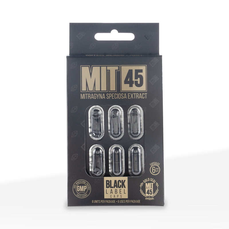 Kratom | MIT45 Black Label Capsules | 150mg - Various Sizes - 12 CT
