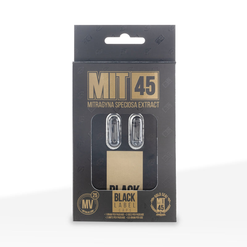 Kratom | MIT45 Black Label Capsules | 150mg - Various Sizes - 12 CT