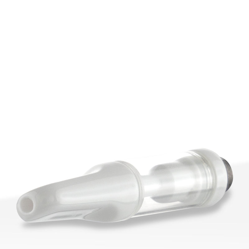 Glass / Full Ceramic Coil| .5mL Cartridge - White Flat Mouth Tip| 100 Count
